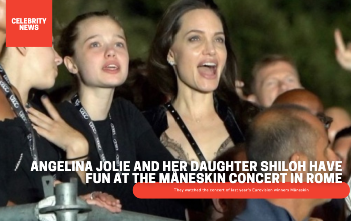 Angelina Jolie and her daughter Shiloh have fun at the Måneskin concert in Rome