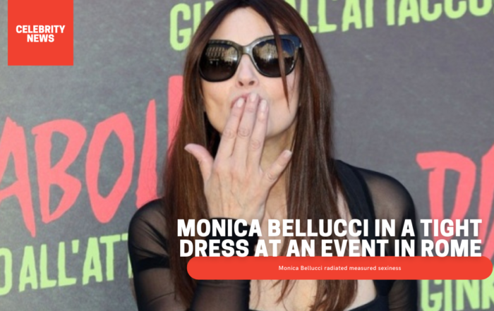 Monica Bellucci in a tight dress at an event in Rome