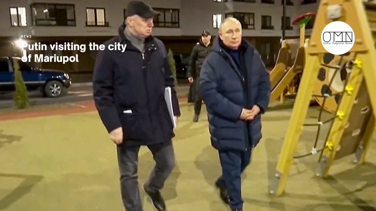 Putin visiting the city of Mariupol