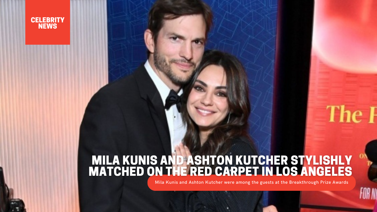 Mila Kunis and Ashton Kutcher stylishly matched on the red carpet in Los Angeles