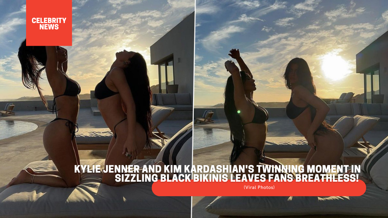 Kylie Jenner and Kim Kardashian's Twinning Moment in Sizzling Black Bikinis Leaves Fans Breathless! (Viral Photos)