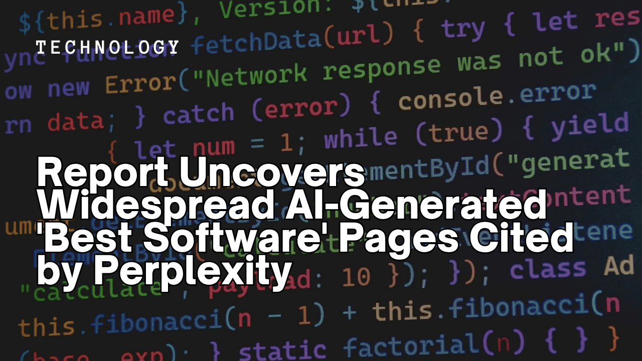 Report Uncovers Widespread AI-Generated 'Best Software' Pages Cited by Perplexity
